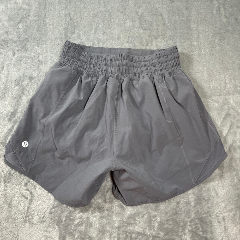 Lululemon Shorts Size 2 Track That High-Rise Lined 3" Grey Smocked Waistband - Picture 5 of 6